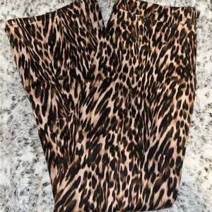 Forever 21 Leopard Print Flare Jeans - Brown and Black